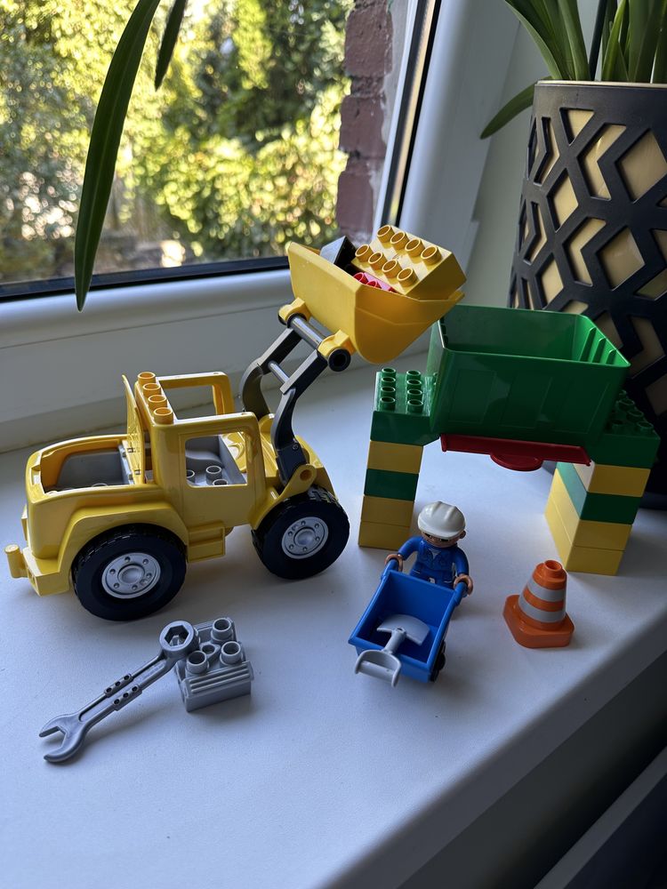 Klocki Lego duplo Budowa wielka koparko ładowarka zsyp taczka unikat