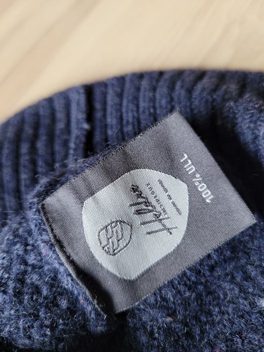 Sweter r L 100proc wełna golf zamek Heldre Insideout termiczny gruby