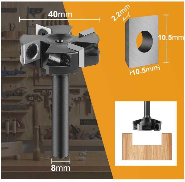Frez czołowy z wymiennymi płytkami 40mm, uchwyt 8mm SpeTool