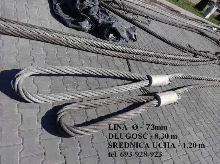 Lina stalowa do dźwigu, żurawi używane tanio sprzedam