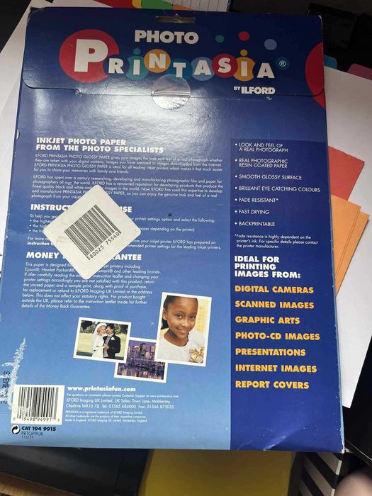 Papier fotograficzny Printasia by Ilford glossy 238 g/m2     20 sztuk