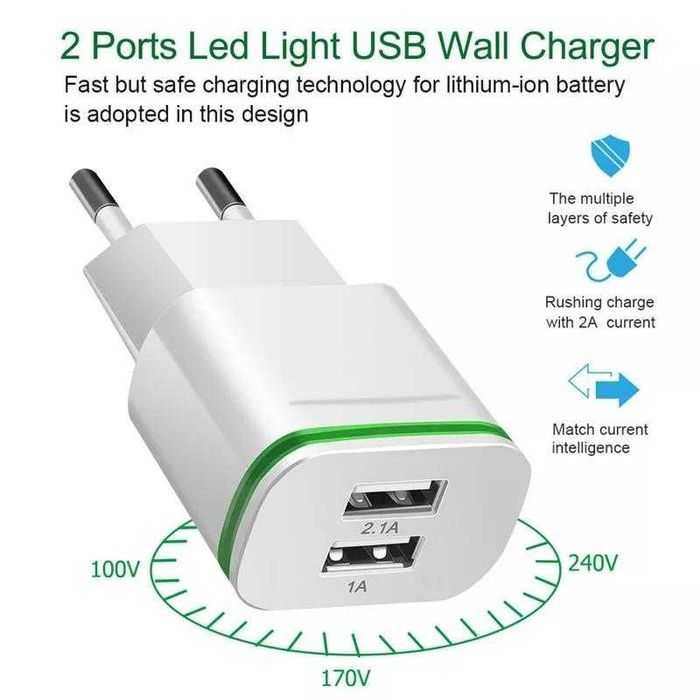 USB Зарядное Устройство 1-3 Порта - Fast Charge