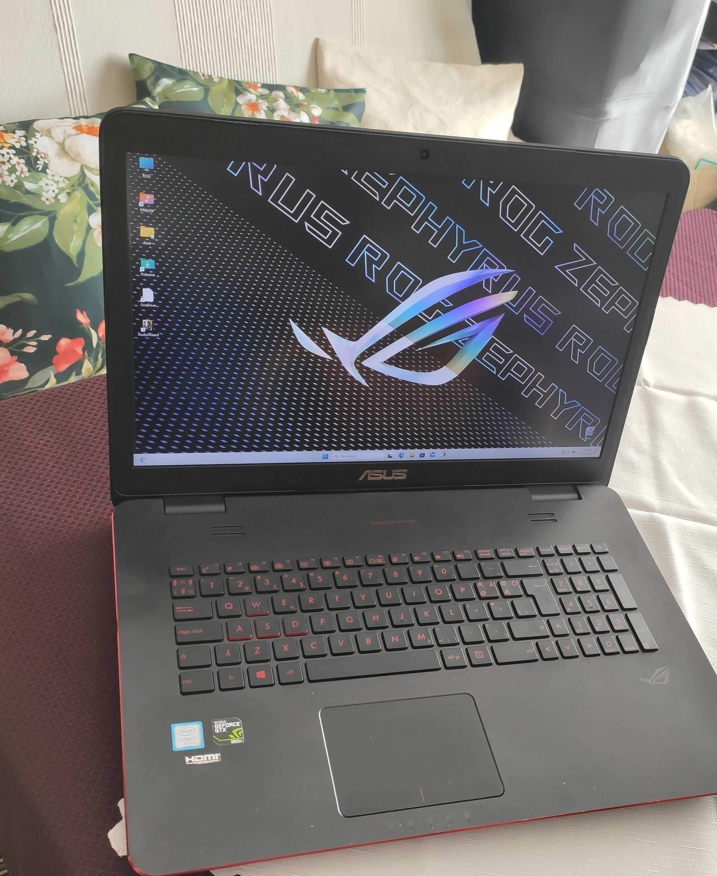 17" Geforce GTX laptop do gra lol ssd fortnite lol gta fs ASUS RoG i7