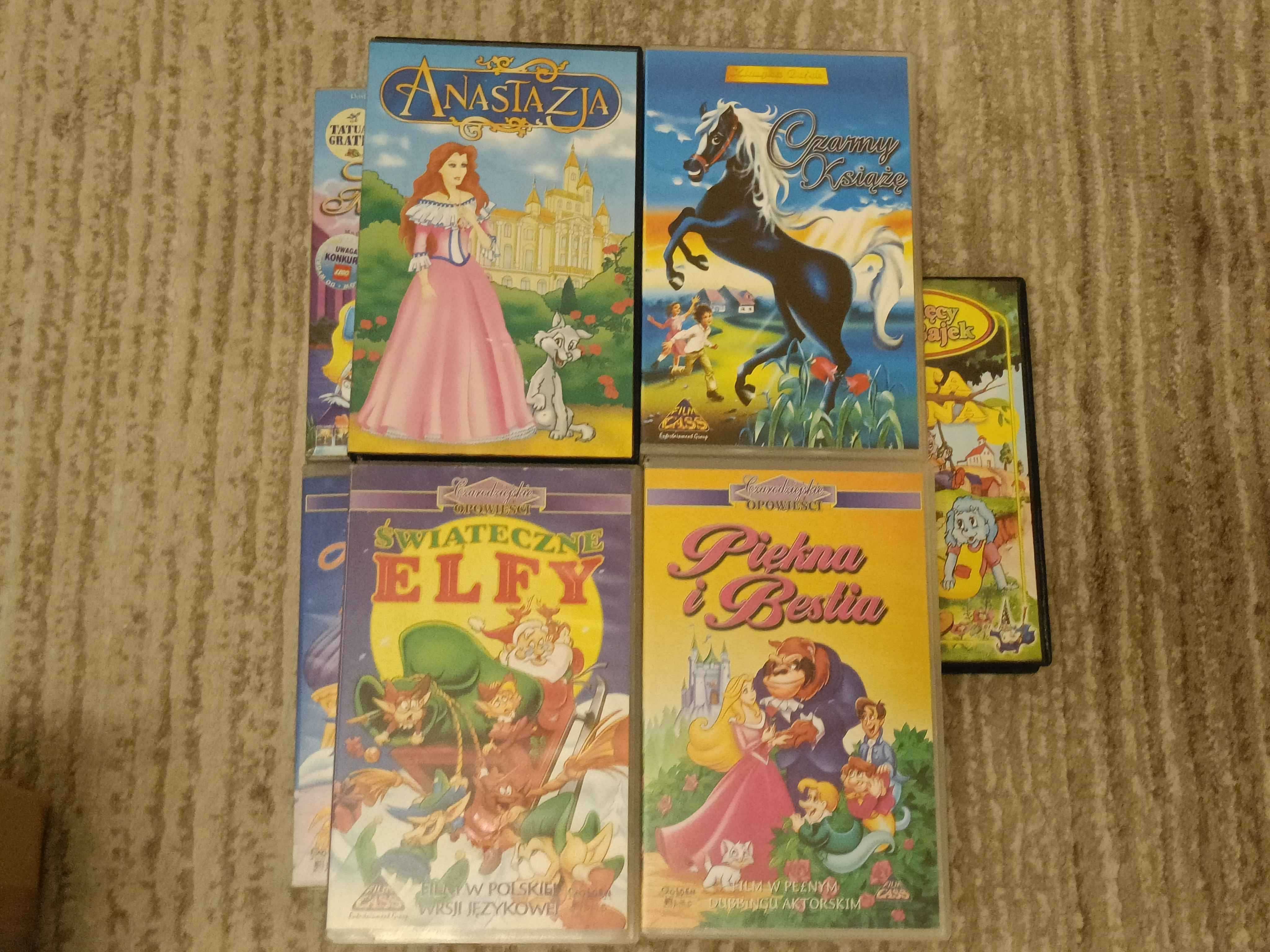 Zestaw 9 kaset VHS z bajkami