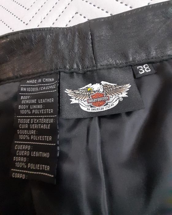 Calças em pele genuína Harley Davidson