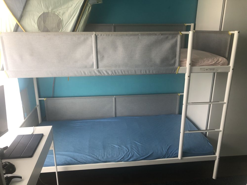 Łóżko piętrowe Ikea Vitval 90x200 stalowe okazja dwupiętrowe