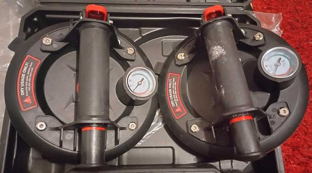Zestaw 2 przyssawek z manometrem, średnica 20cm udźwig do 299kg
