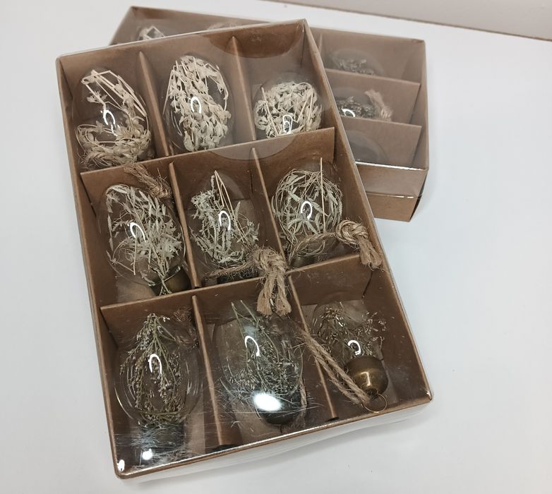 Ozdobne jajeczka zawieszki suszona trawa