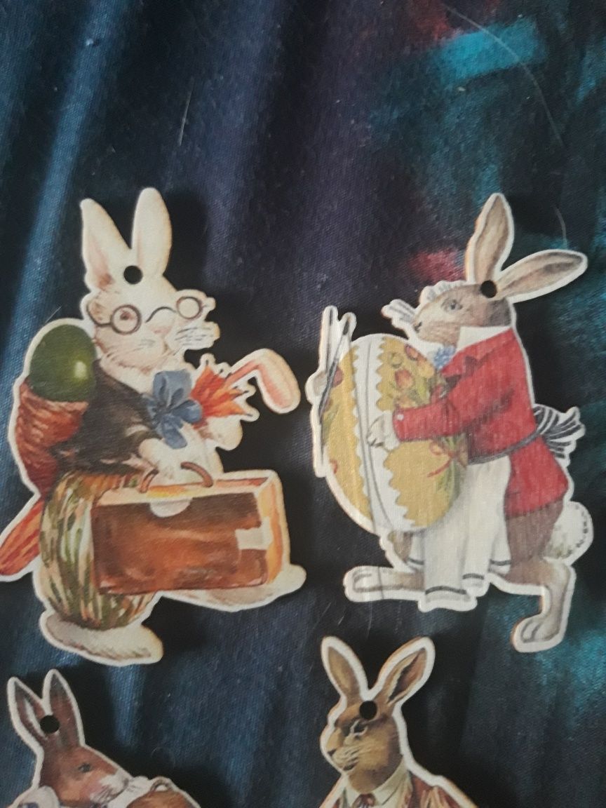 Zawieszki Wielkanocne Zajączki Króliczki Retro