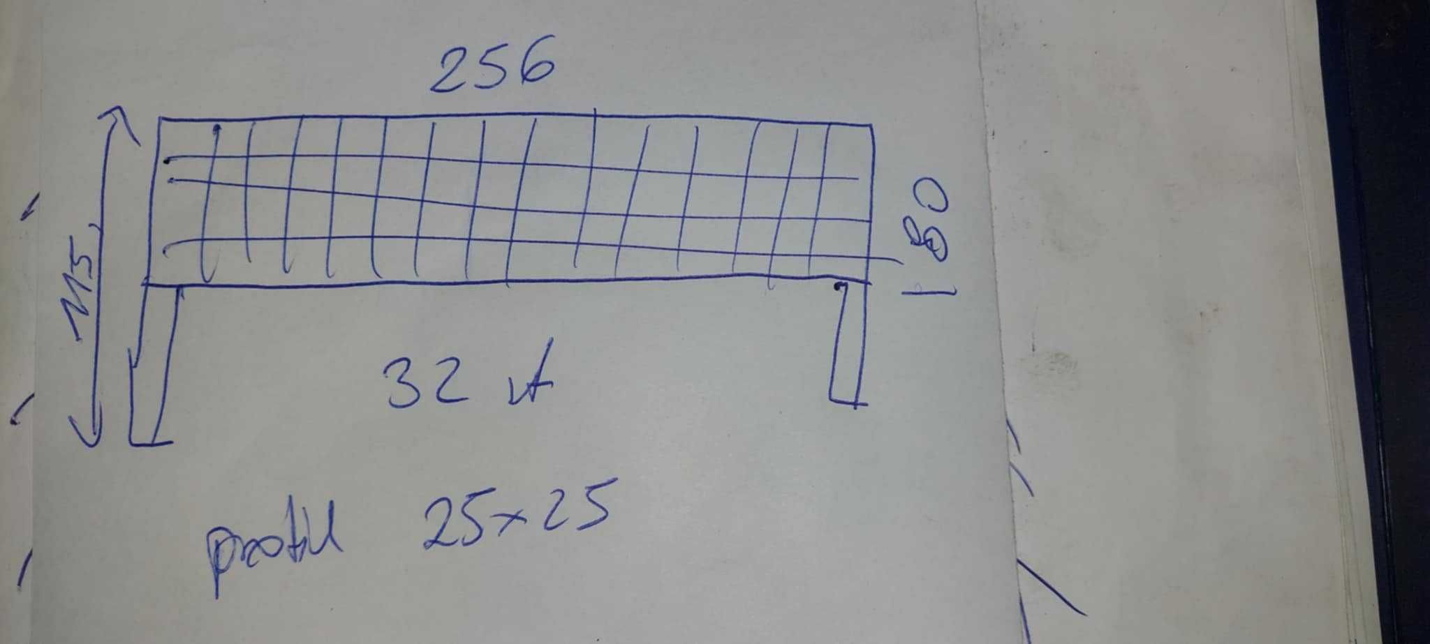 ogrodzenie panelowe 256x80 z słupkami