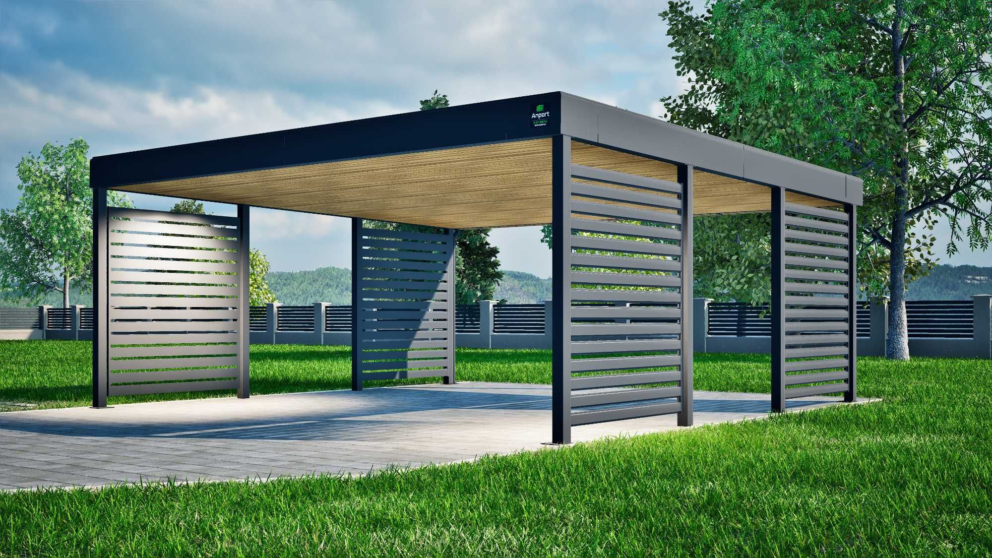 Carport 6x6, wiata samochodowa metalowa, nowoczesne wiaty garażowe