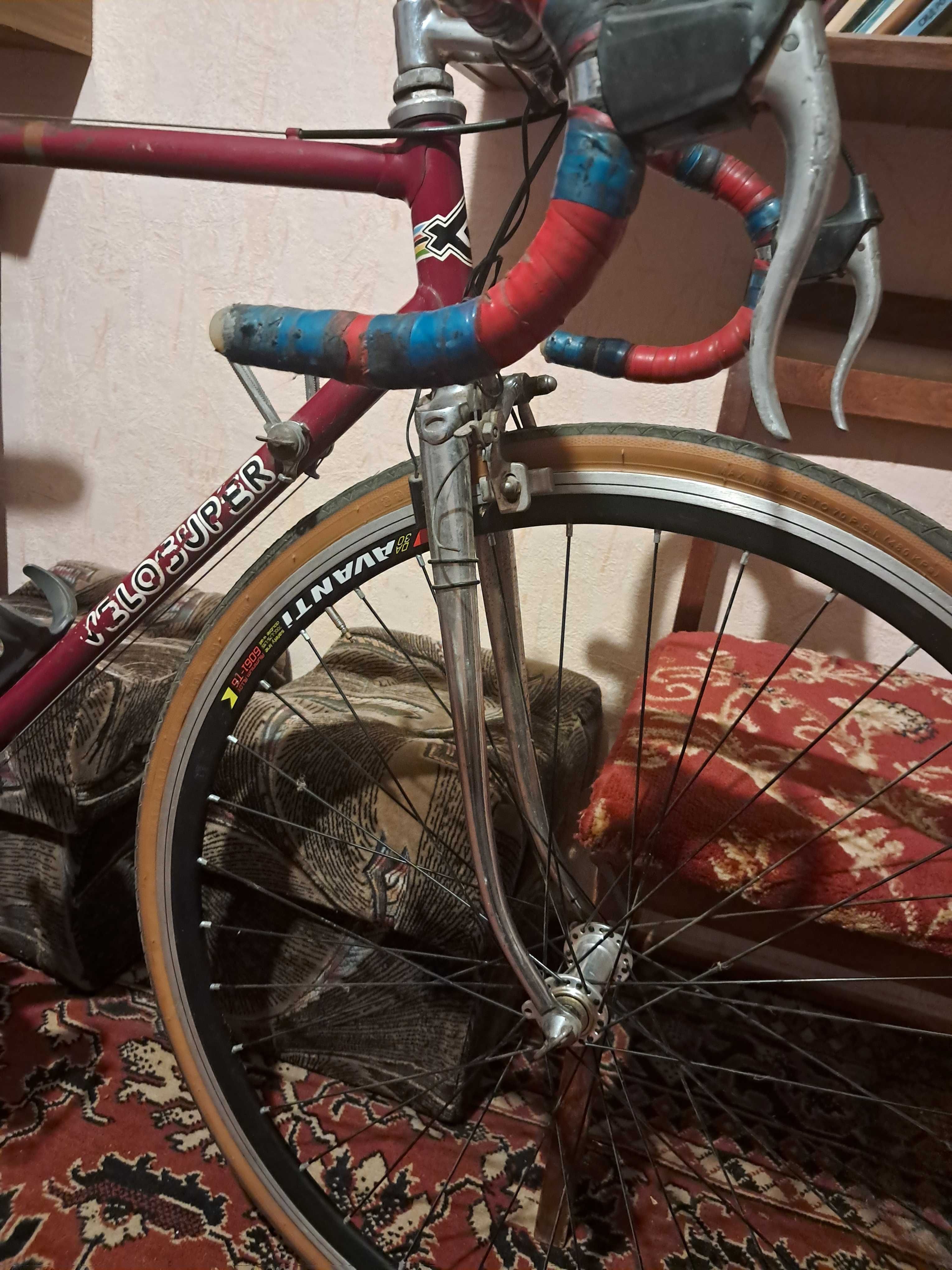Шосе шоссейный винтажный ХВЗ Velosuper, Camoagnolo Тахион, трек, Фикс