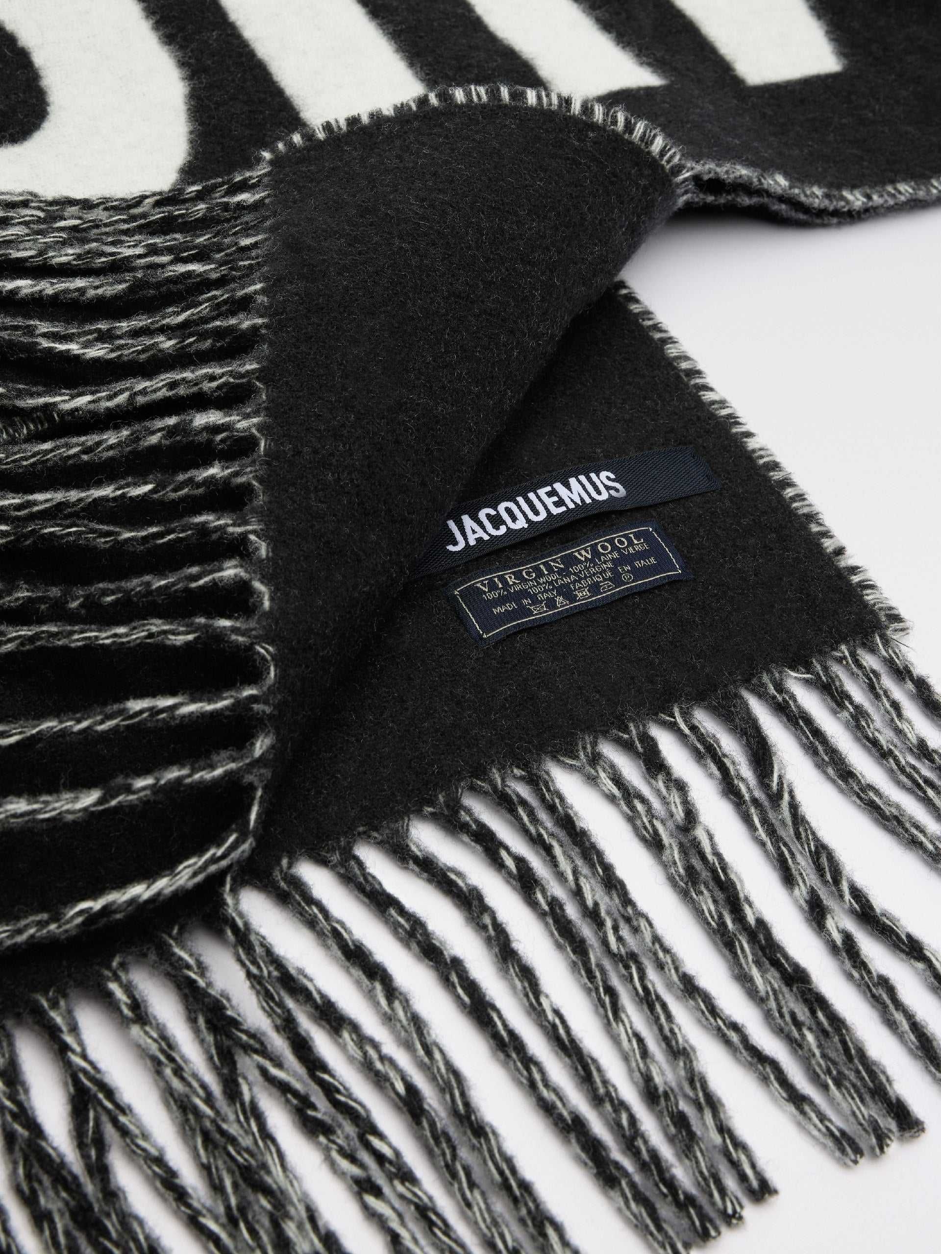 Шарф Jacquemus Logo Jacquard Fringed Edge Scarf Black