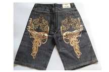 Szorty ATTI Haft Y2k Vintage Retro Baggy Hiphop Rap Spodenki Jorty 36