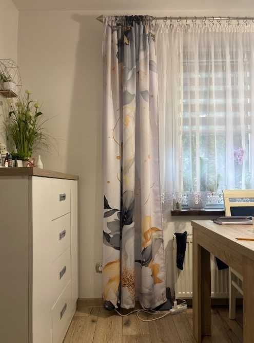Zasłony 2 sztuki kwieciste wzory 140 x 250 cm dwie sztuki 2 komplet