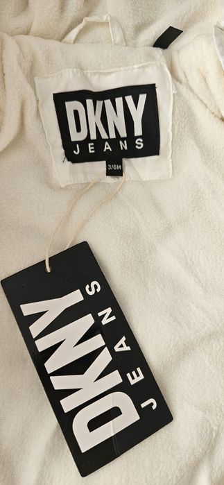 Dkny Kombinezon zimowy biały 3 - 6 msc newborn niemowlak 68 chrzest pr