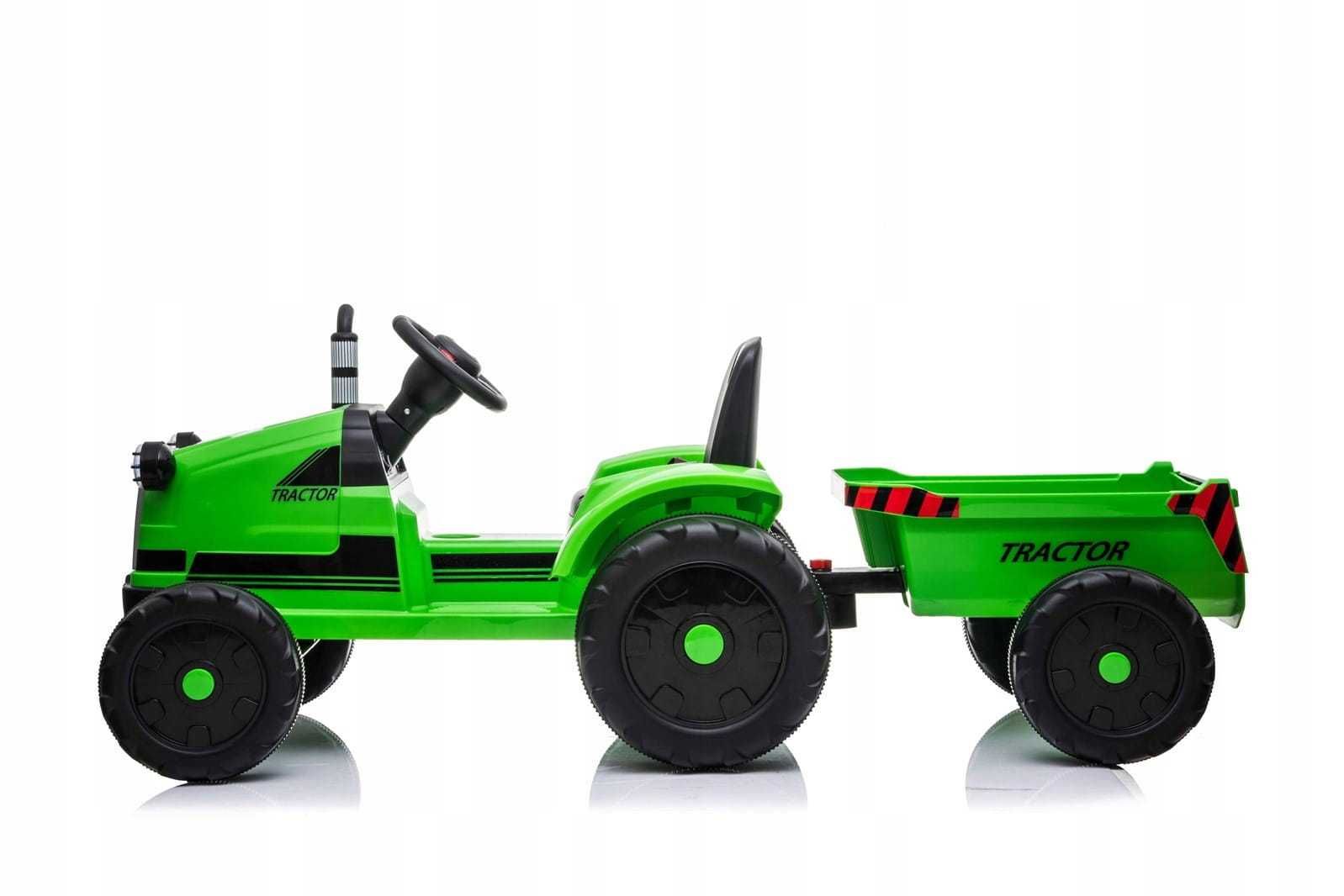 Traktor z przyczepką na akumulator+ pilot 2x45W zielony
