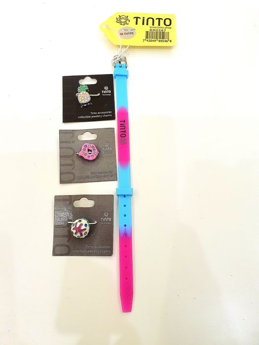 Браслет Тинто с шармами,яркие,сумочка Хеллоу Китти силиконовая+подарок