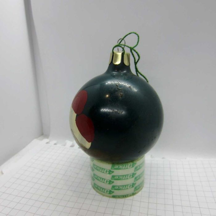 Ялинкова прикраса Куля з малюнком Гриби,1950-х СРСР