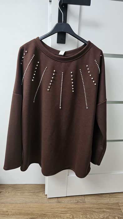 Czekoladowa bluzka Vanis z cyrkoniami