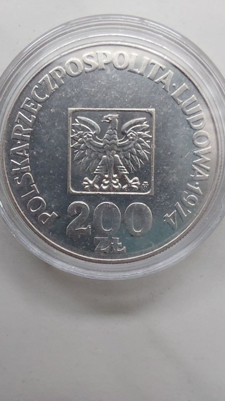 Moneta srebrna 200zł1974r xxx lat PRL,Ag