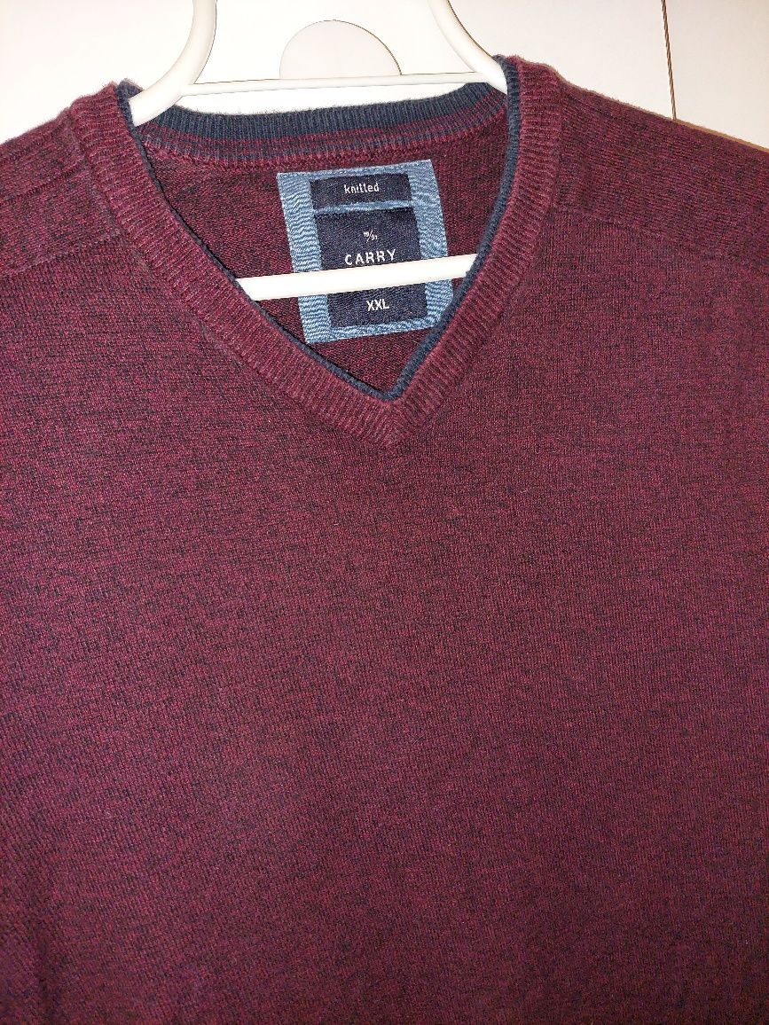 Męski bordowy sweter Carry XXL