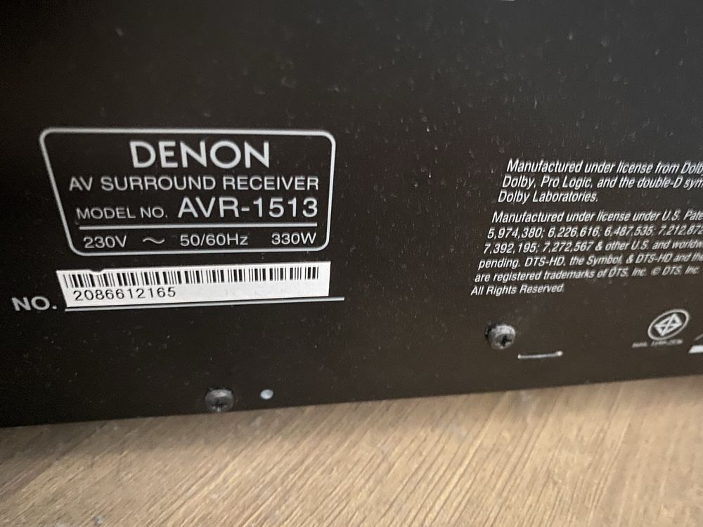 Denon AVR 1513 Amplituner + głośniki 3 stan bdb