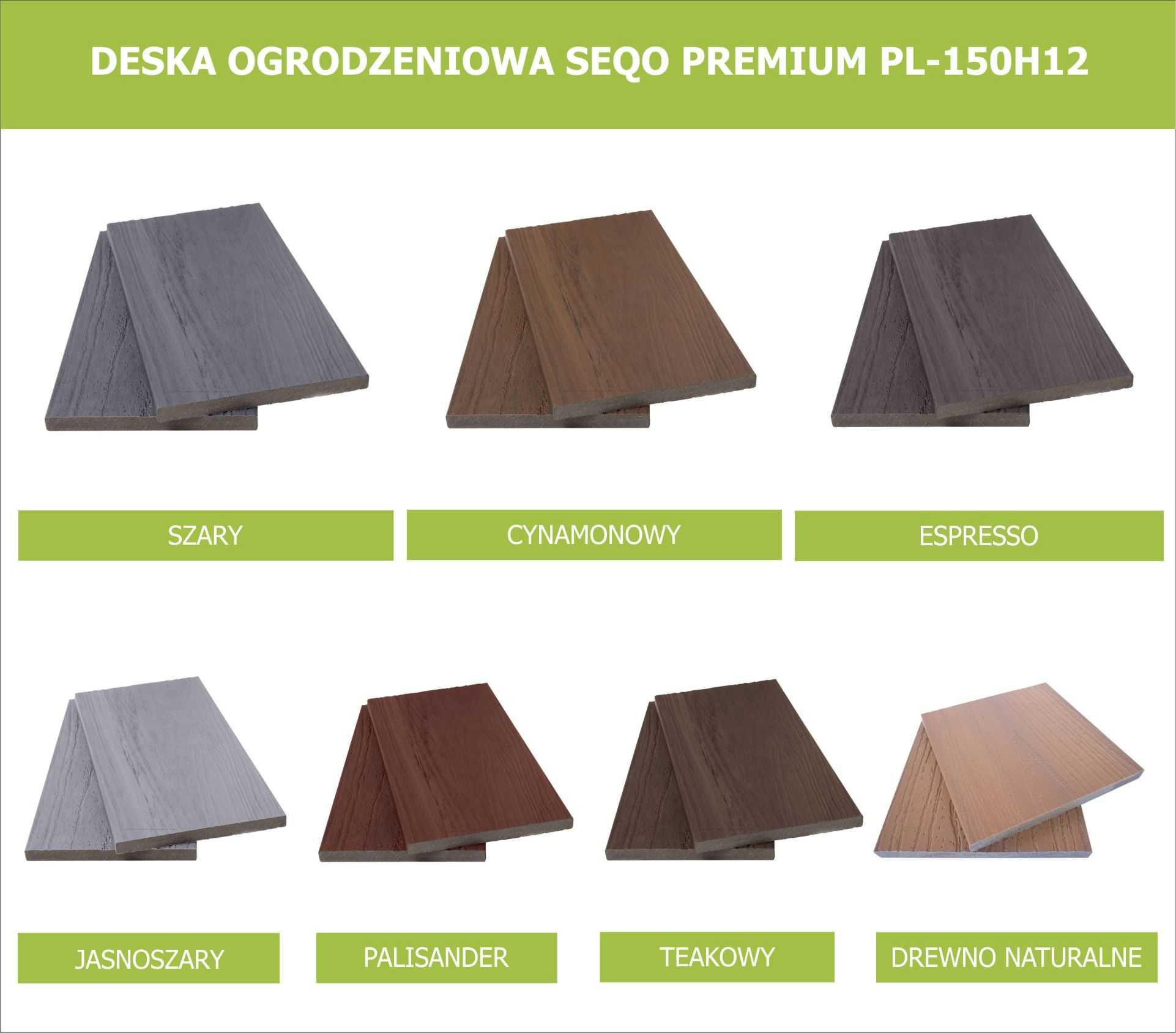 Deska ogrodzeniowa SEQO Premium PL-150H12 - 2,9m