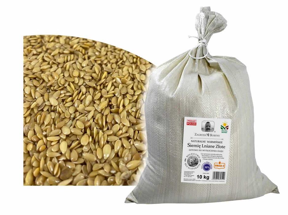 Siemię Lniane Złote Len na Ekologiczny Olej Lniany 10 KG