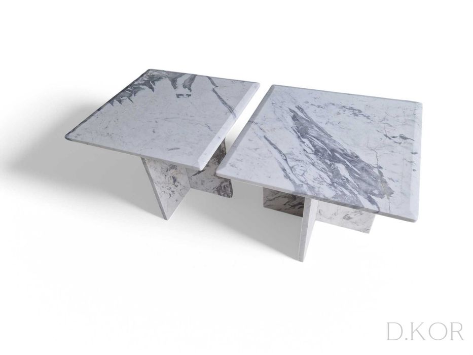 Zestaw stolików marmurowych Pirgon