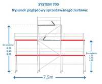 Rusztowanie SYSTEM 700 rusztowania drewno podest 2,5m szczyt