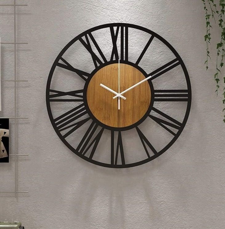 Zegar Wiszący Ścienny Rzymski Metalowy Na  Scianę 40Cm Vintage Loft