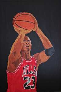 Pintura original Única de Michael Jordan acrílico em tela Original