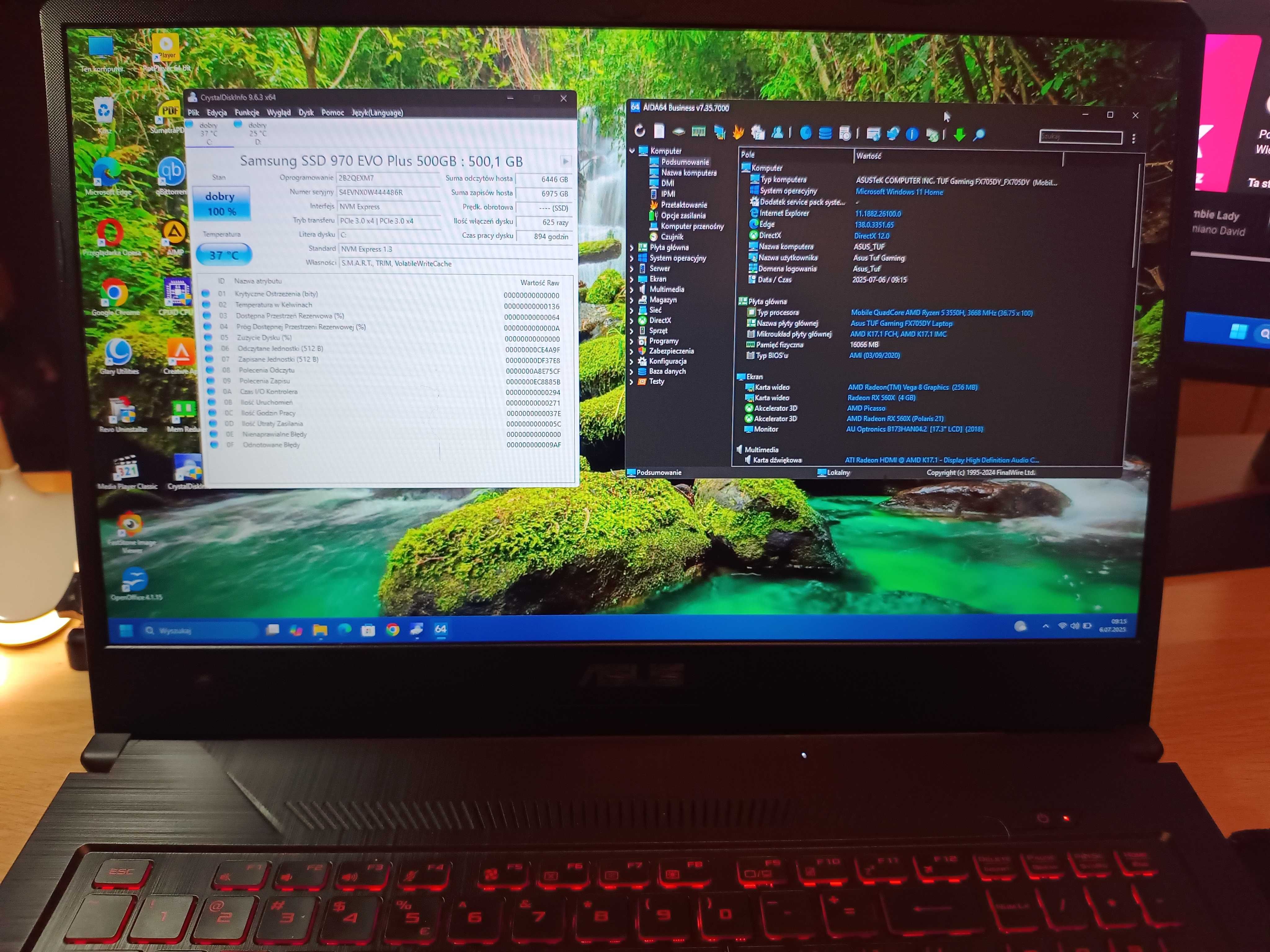 Laptop ASUS TUF Gaming FX705DY R5-3550H/16GB/512GB+1TB