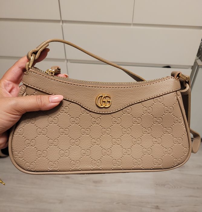 Mała zgrabna torebka GC beżo w stylu Gucciwa hit sezonu