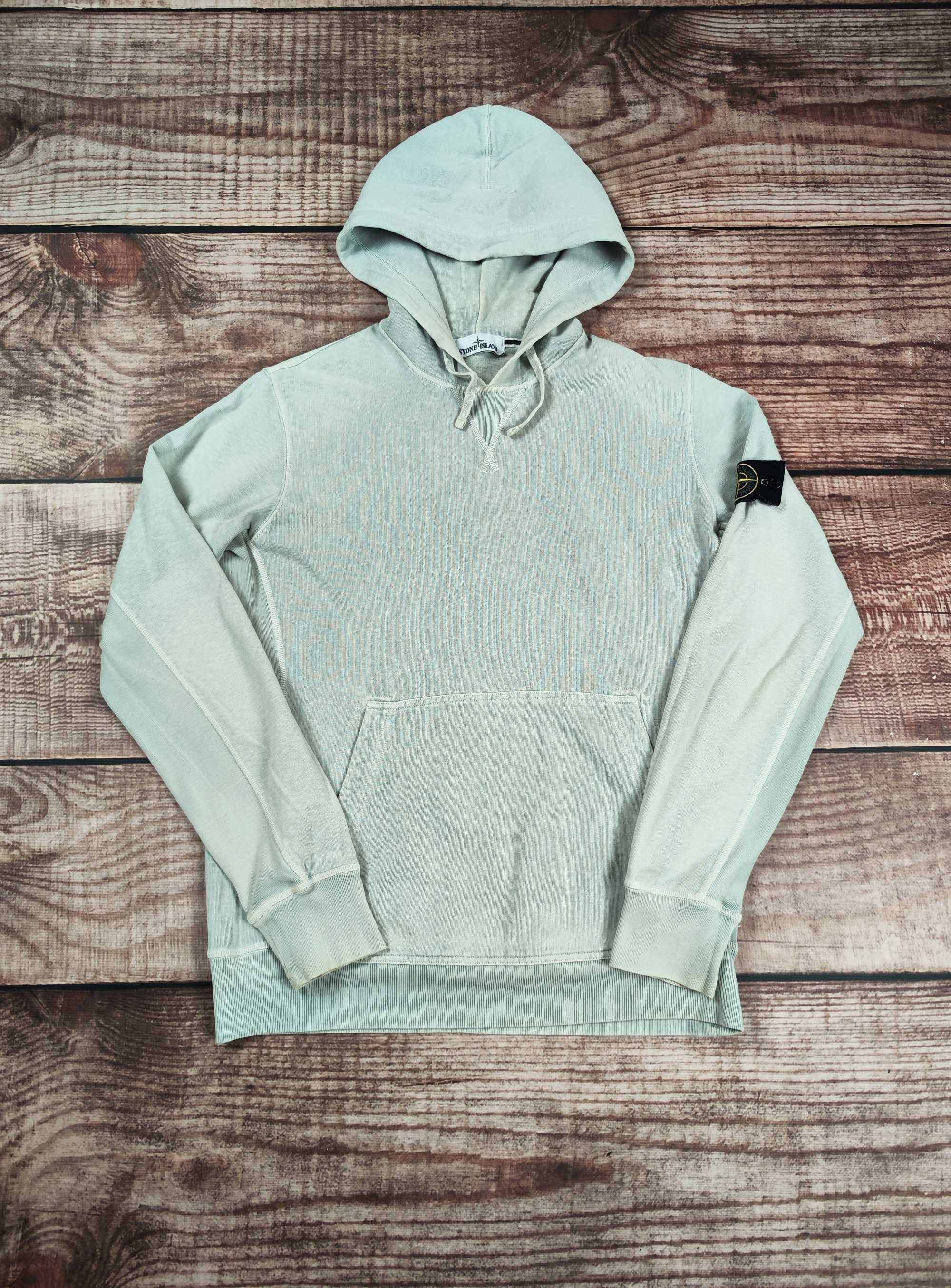 Bluza Stone Island z kapturem hoodie szara męska r. L
