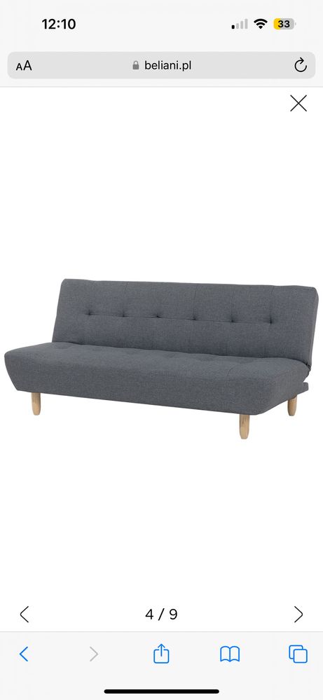 Sofa rozkładana ciemnoszara ALSTEN