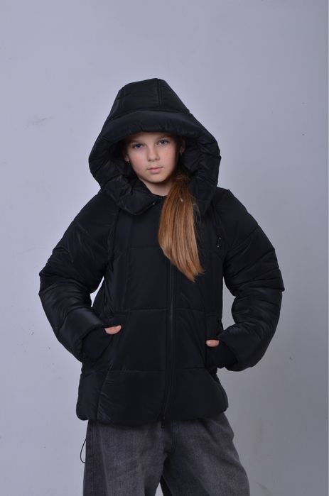 Зимова вкорочена куртка для дівчинки 140, 146, 152 см