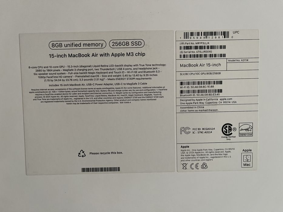 MacBook AIR 15 серебристый