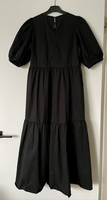 Zara / czarna sukienka midi popelinowa popelina viralowa / S 36