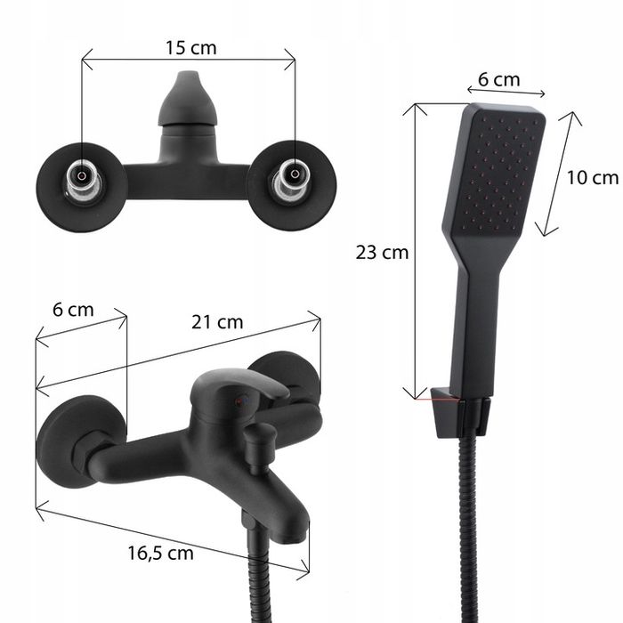 Bateria Wannowa Jednouchwytowa Łazienki Ścienna Prysznicowa Natryskowa