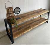 Szafka regał pod TV RTV lite drewno półka loft industrial 130 cm