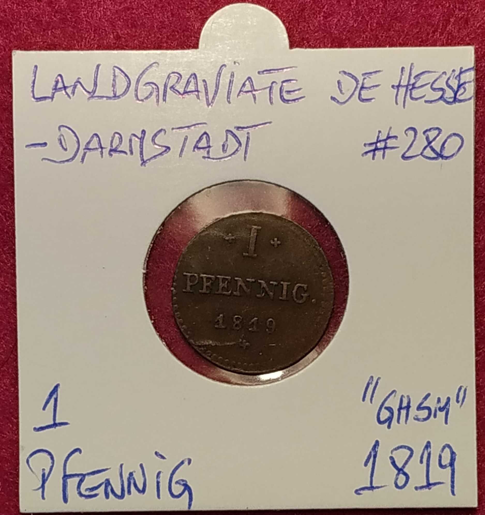 Alemanha - 1 pfennig 1819 (Hesse-Darmstadt) GHSM