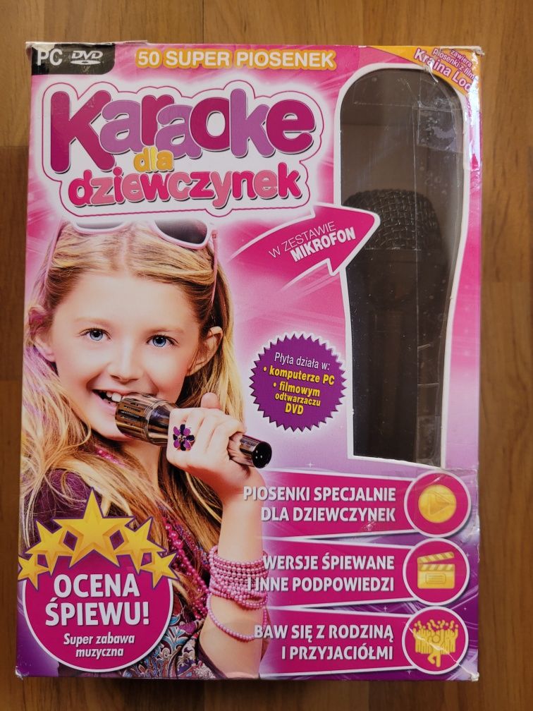 Karaoke dla dziewczynek, mikrofon, płyta
