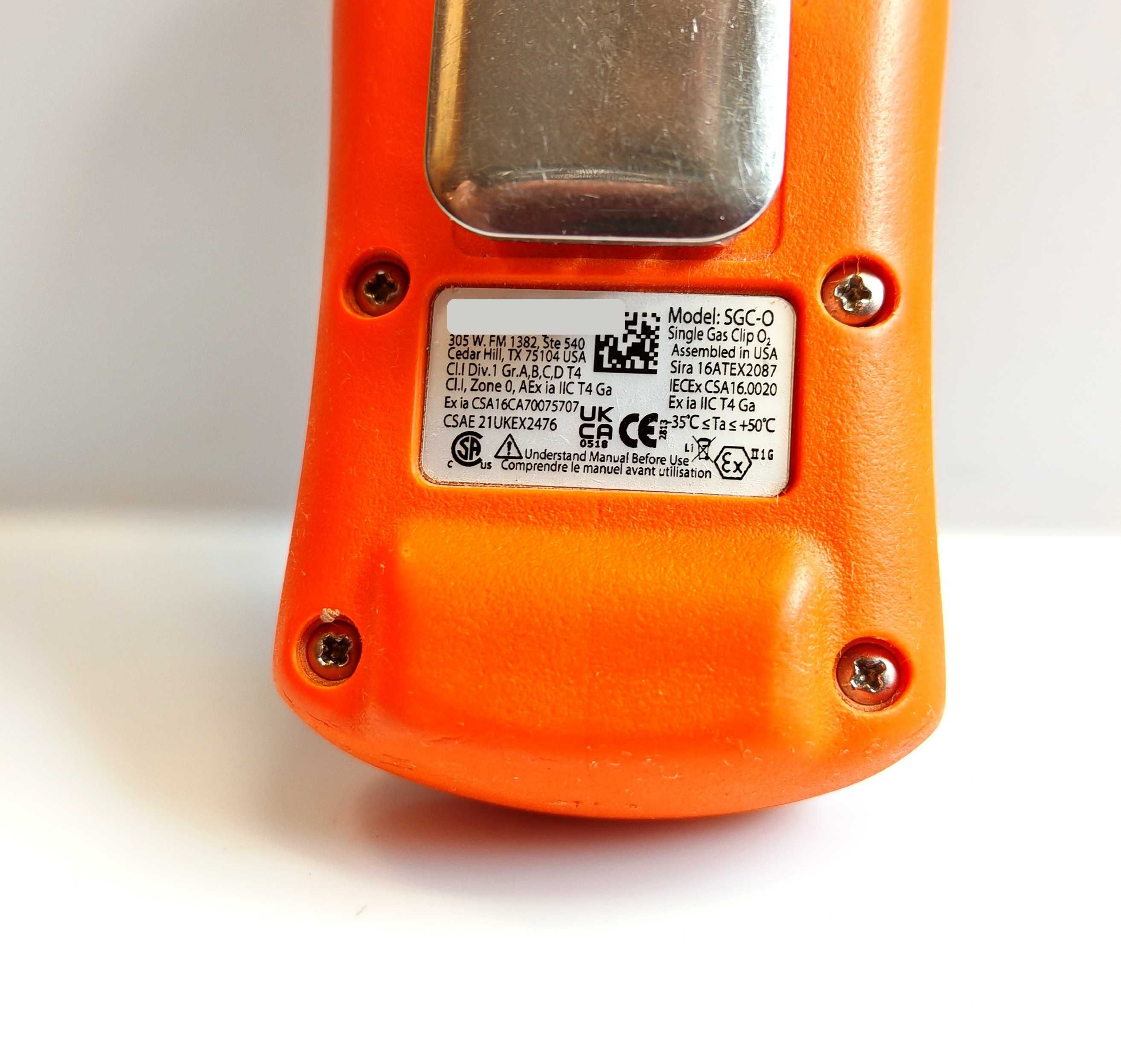 Czujnik czadu Detektor Single Gas Clip O2 ( SGC-0 ) SENSOR gazu USA