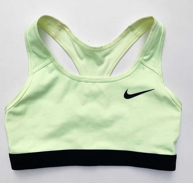 Stanik Sportowy Neonowy Zielony Nike S 36 Dri Fit Top