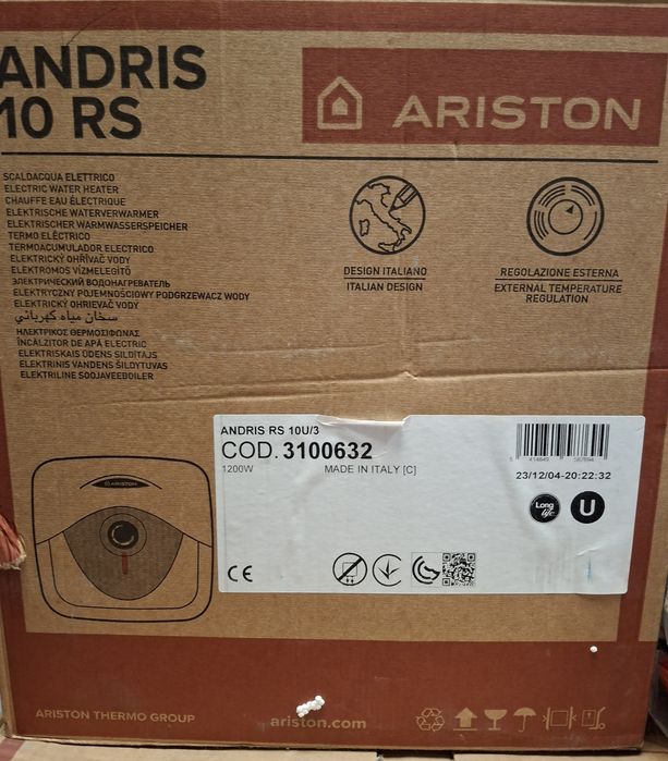 Бойлер 10л Ariston rs