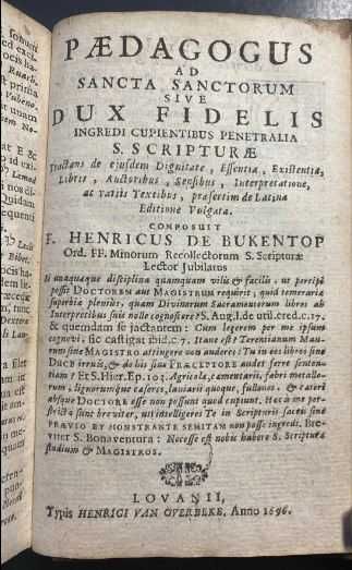 Rara e importante 1.ª edição de Henricus de Bukentop. 1696.