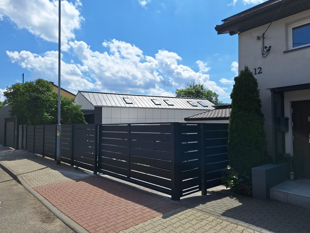 Nowoczesne grodzenie aluminiowe, Palisada aluminiowa, Brama , Furtka,