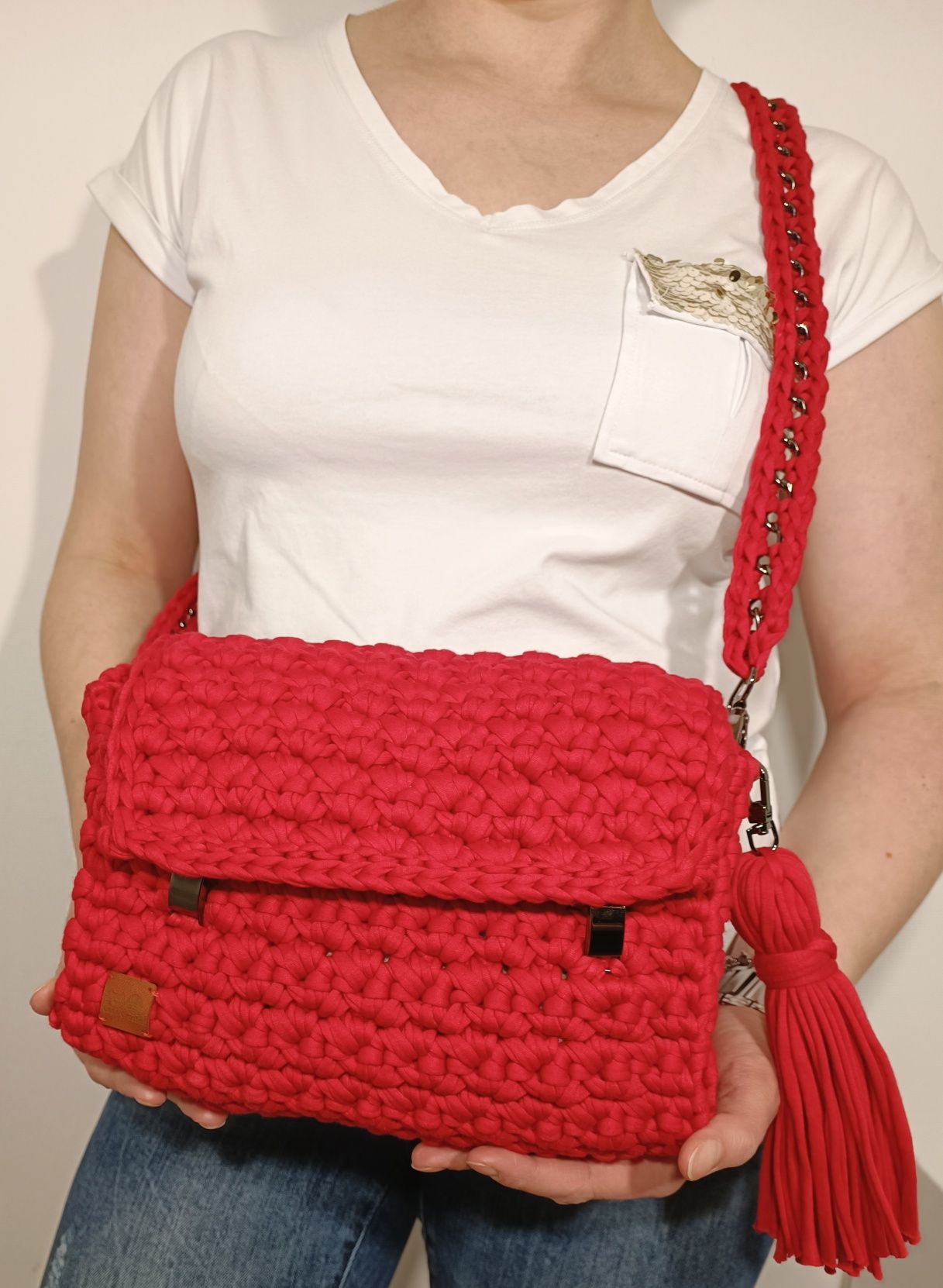 Torebka handmade American Bag czerwona